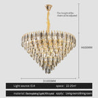 Crystal Chandelier: Elegant Small Duplex Living Room Loft Hotel Lobby Staircase Lighting