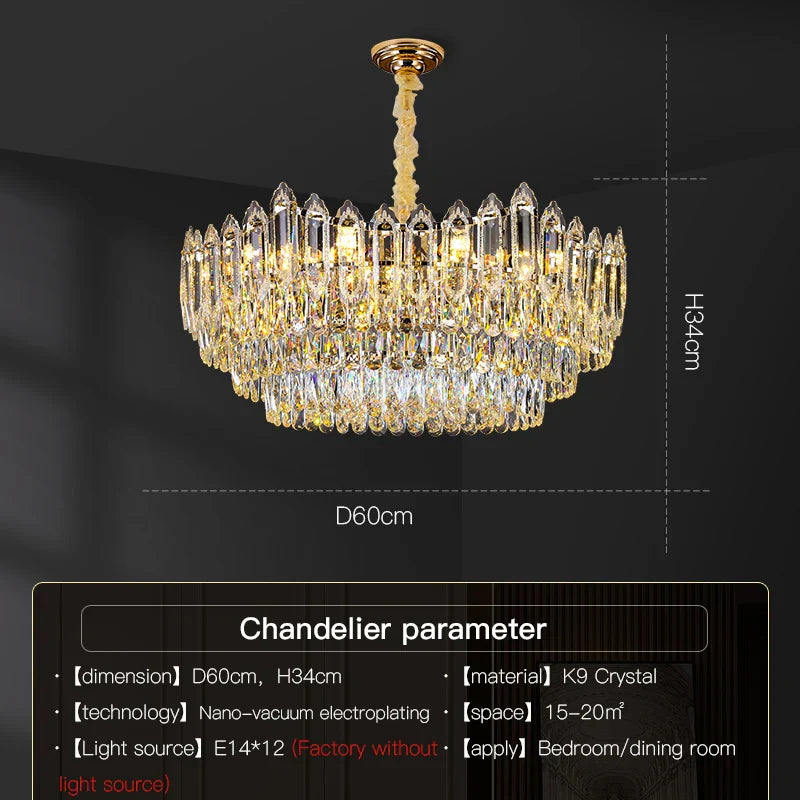 Crystal Chandelier: European Designer Style for Living Room, Bedroom & Dining Room