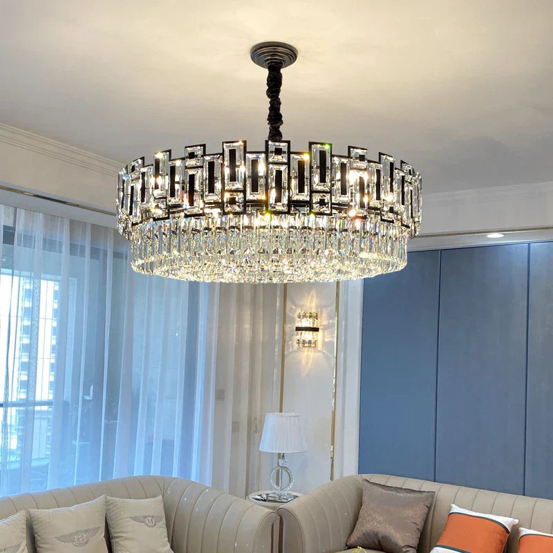 Crystal Chandelier: Modern Elegant Lighting for Living Room, Bedroom, Kitchen