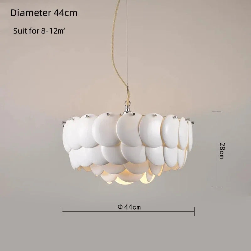 White Ceramic Chandelier: Danish Design Hanging Lamp for Home Decor & Dining