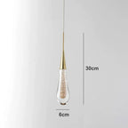 Tear Drop Crystal Glass LED Pendant Light Chandelier for Restaurant, Bar, and Staircase