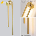 U-Shaped Wall Lamp: Industrial Black Gold Lighting for Home Decor