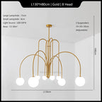 Modern Iron Glass Pendant Chandelier for Home Décor