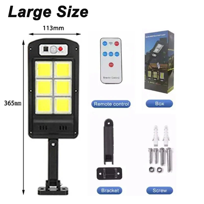 Solar Outdoor Street Light: 3 Modes, Motion Sensor, Remote Control - Waterproof Design