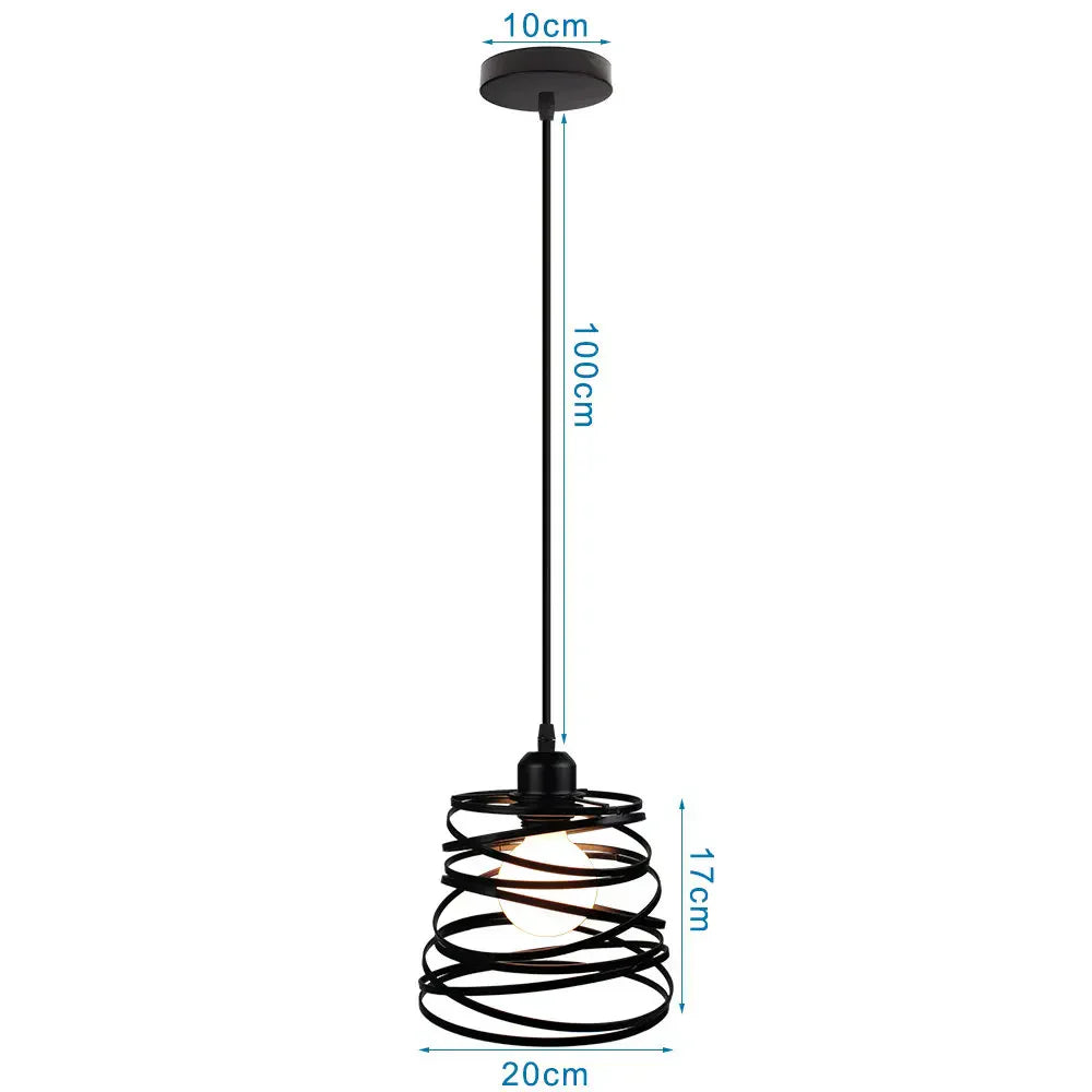 Modern Industrial Cage Pendant Light Fixture for Home Kitchen Island Decor
