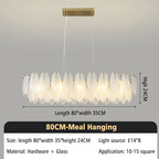 Glass Feather Chandelier: Luxury Art Decor for Living Dining Room