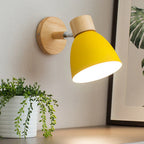 Wood Bedroom Wall Light Modern Macaron LED Sconce, Nordic Minimalist Design