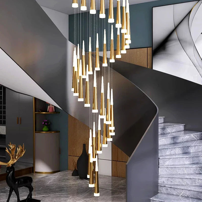 Nordic Stair Chandelier Living Dining Room Pendant Ceiling Light Indoor Lighting