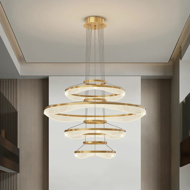 Acrylic Living Room Chandelier Pendant Light Fixture_LED Hanging Lamp