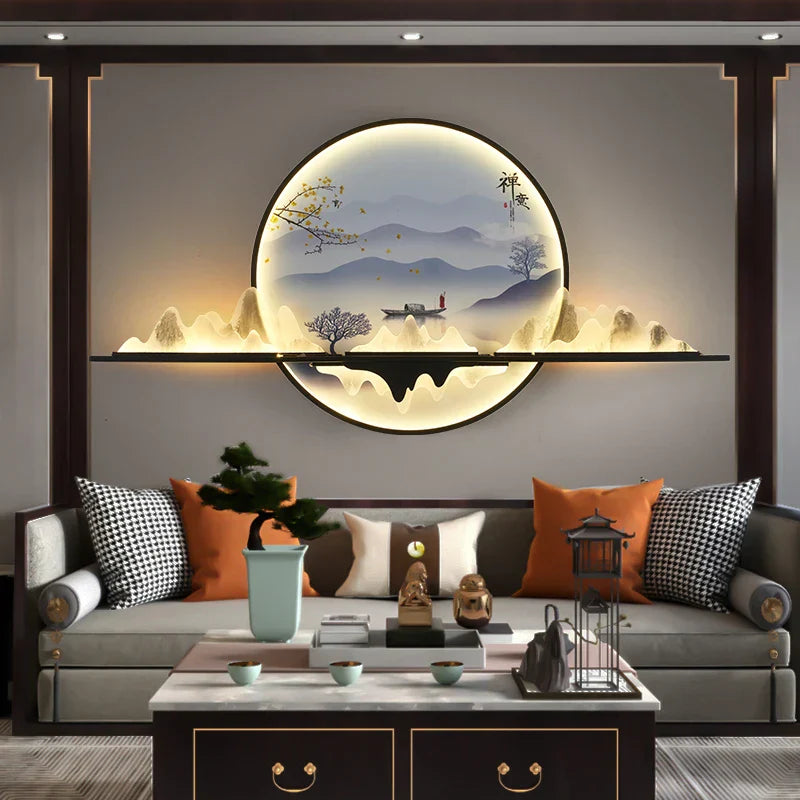 Modern LED Chinese Picture Wall Lamp for Creative Indoor Decor