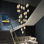 Crystal LED Chandelier: Modern Staircase & Living Room Pendant Light Fixture