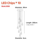 Nordic Crystal Cube Chandelier: LED Light for Home, Staircase, Living Room