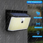 208 LED Solar Outdoor Motion Sensor Lights 3 Mode Wireless Waterproof Security