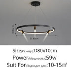 Nordic Black LED Pendant Lights for Home Decor - 80x10cm