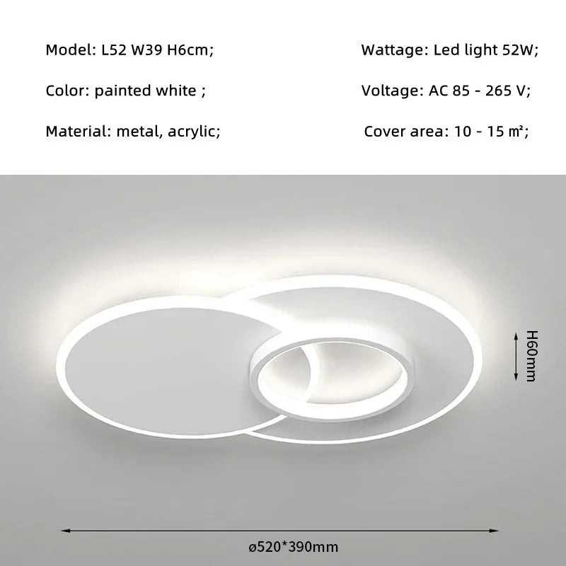 Minimalist LED Ceiling Light for Living Room and Bedroom