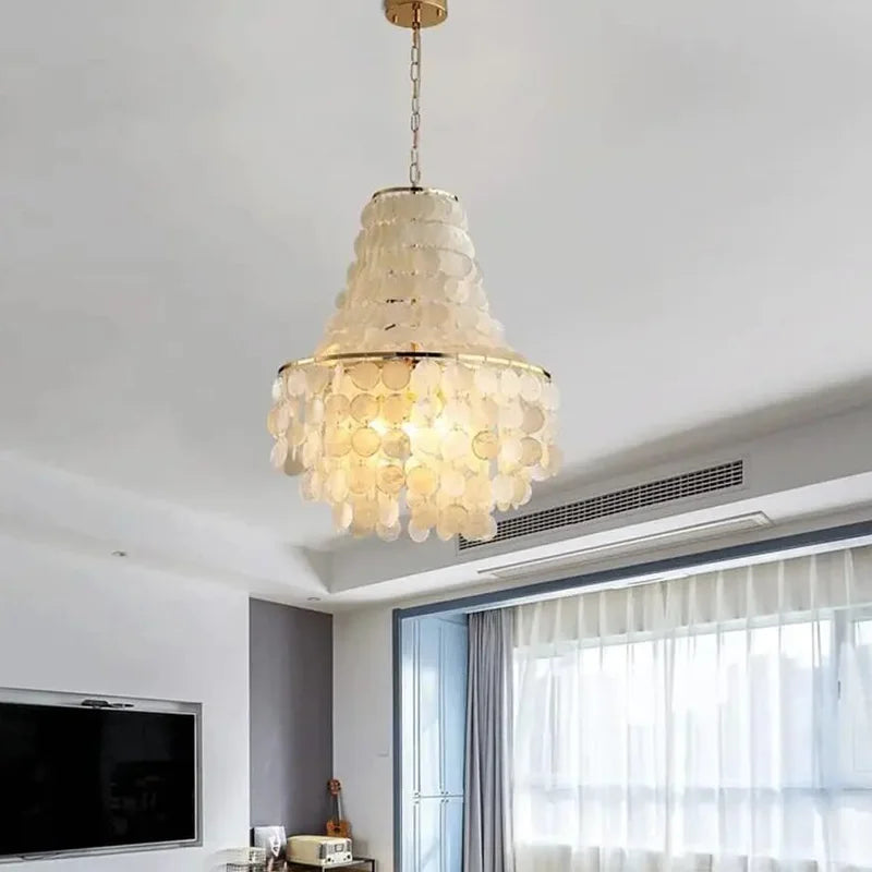 Modern Luxury Shell LED Ceiling Chandelier for Home Decor - Villa, Living Room, Staircase