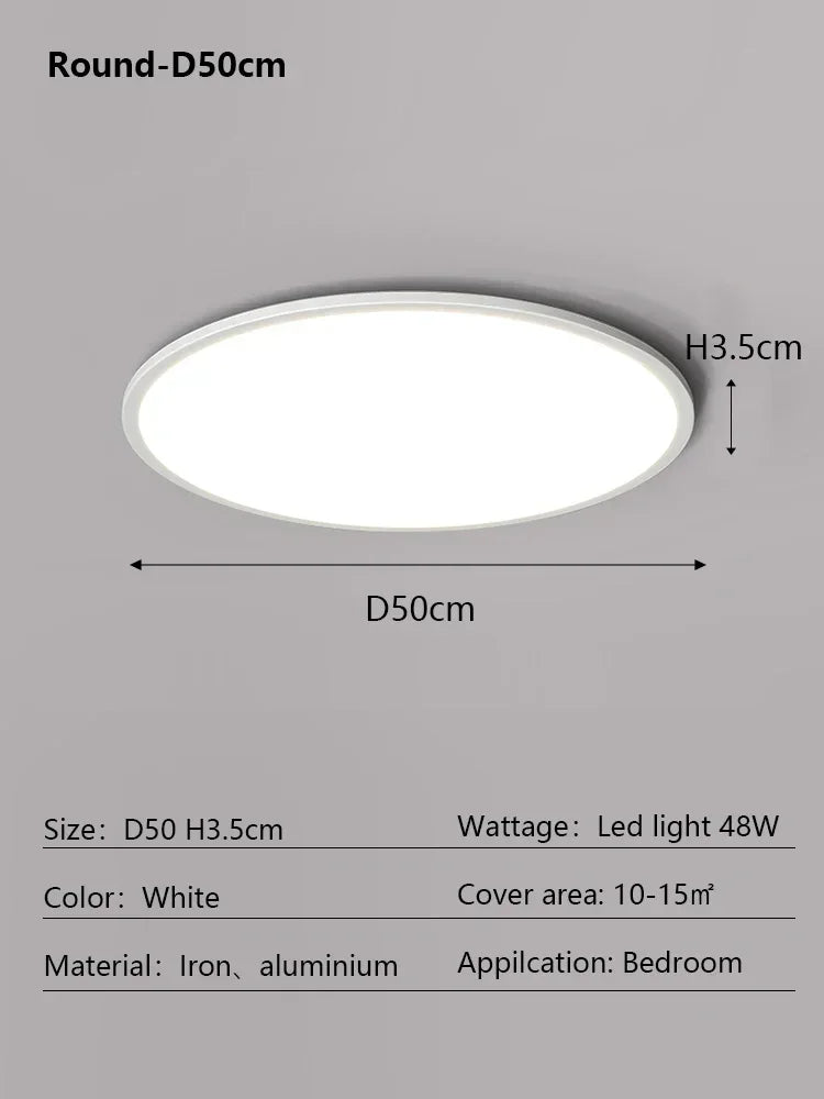 Round LED Ceiling Lamp - Modern Minimalist Dimmable Lighting Fixtures