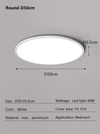 Round LED Ceiling Lamp - Modern Minimalist Dimmable Lighting Fixtures