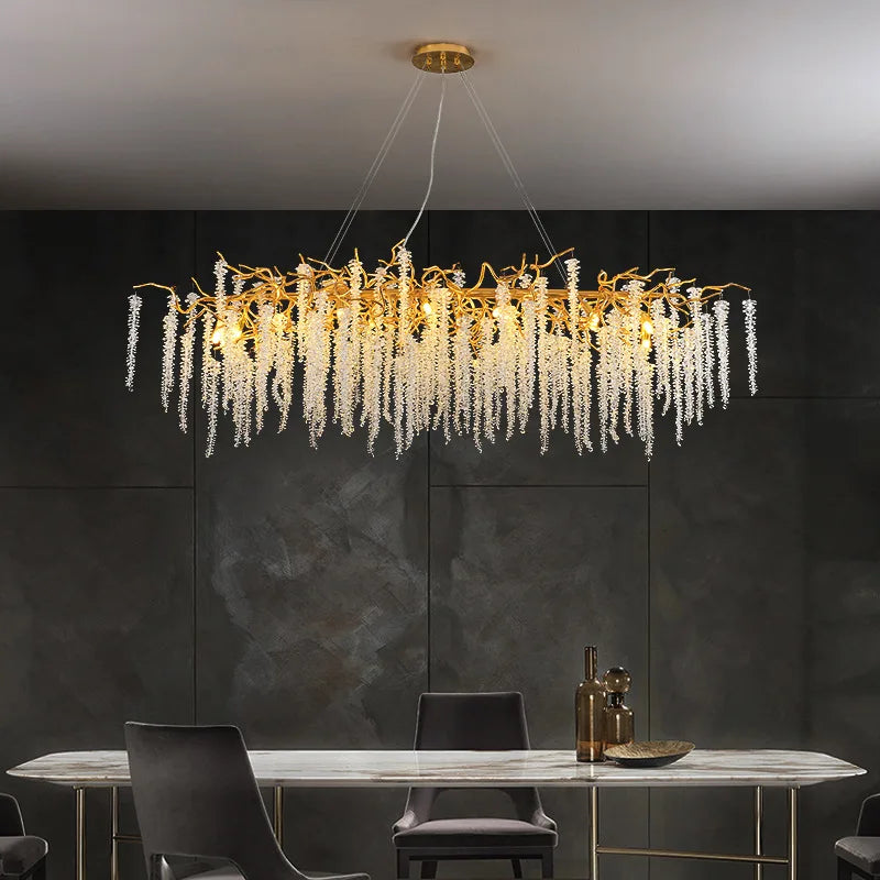Crystal Tassel Ceiling Chandelier for Luxurious Home Decor