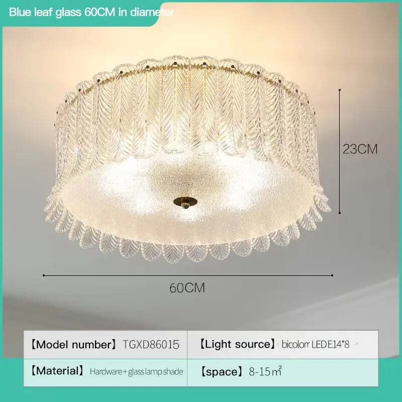 Crystal LED Ceiling Lamp for Modern Living Room with Warm Light and Eye Protection