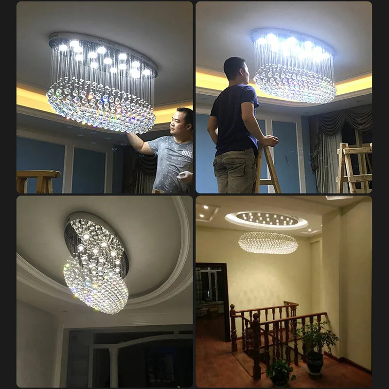 Crystal Flush Mount Chandelier: Modern Contemporary Lighting Fixtures