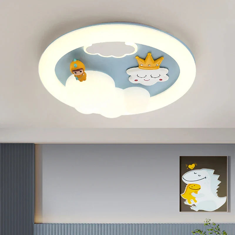 Kids Ceiling Light: Minimalist Pink Blue Lamp for Bedroom or Living Room