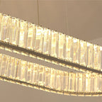 Crystal Oval LED Chandelier: Luxury Lighting Fixture for Living Room - Modern Design