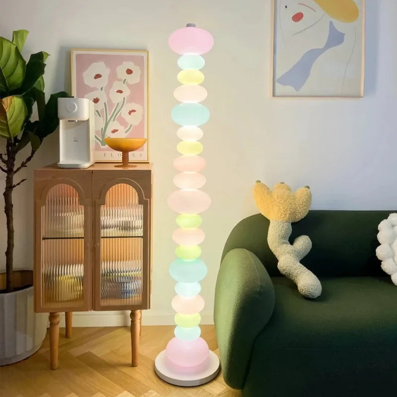 Glowbule Bead Floor Light: Candy Glass Lamp for Bedroom, Living Room, Children's Room