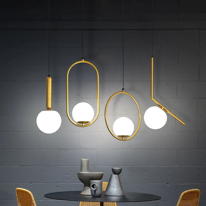 Modern Nordic Bedside Chandelier | Luxury Minimalist Bedroom Light | Single Head Pendent Lamp