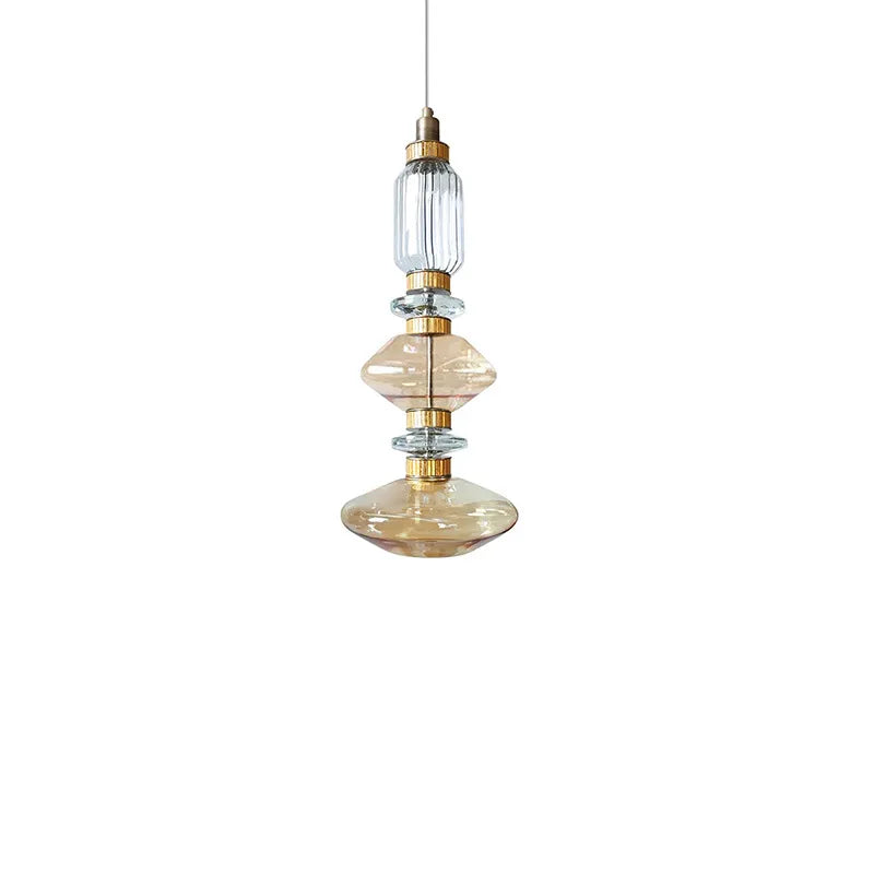 Amber Glass Pendant Light: Vintage American Style for Hotel Bedroom, Restaurant, Bar