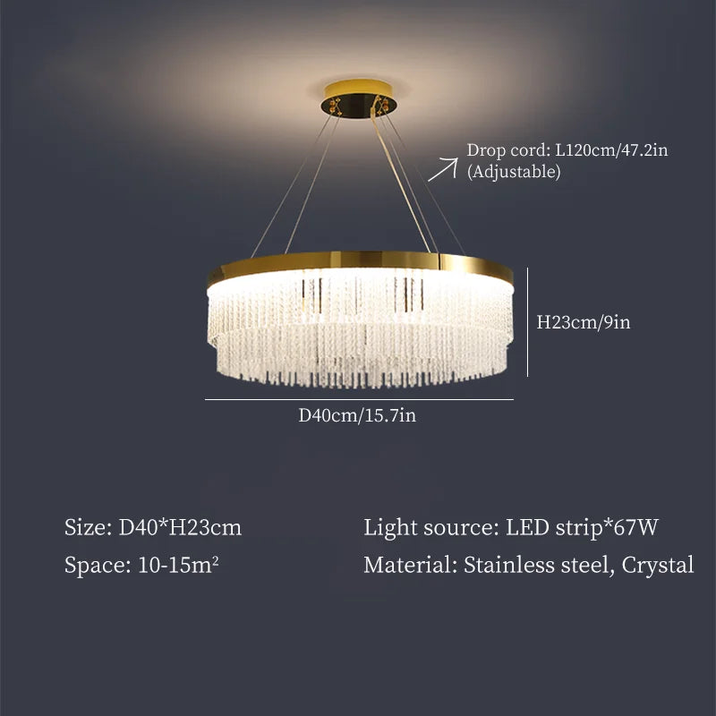 Crystal Luxury Hanging Ceiling Lamps LED Chandelier for Living Room Decor