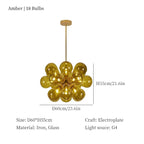 Glass Bubble Chandelier Ceiling Pendant Light for Modern Living Room Decor