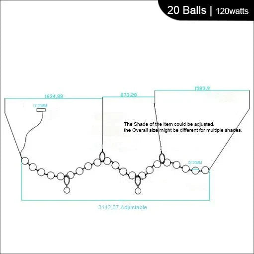 Glass Ball Chandelier: Modern LED Dining Table Lighting for Living Room, Bedroom, Villa.