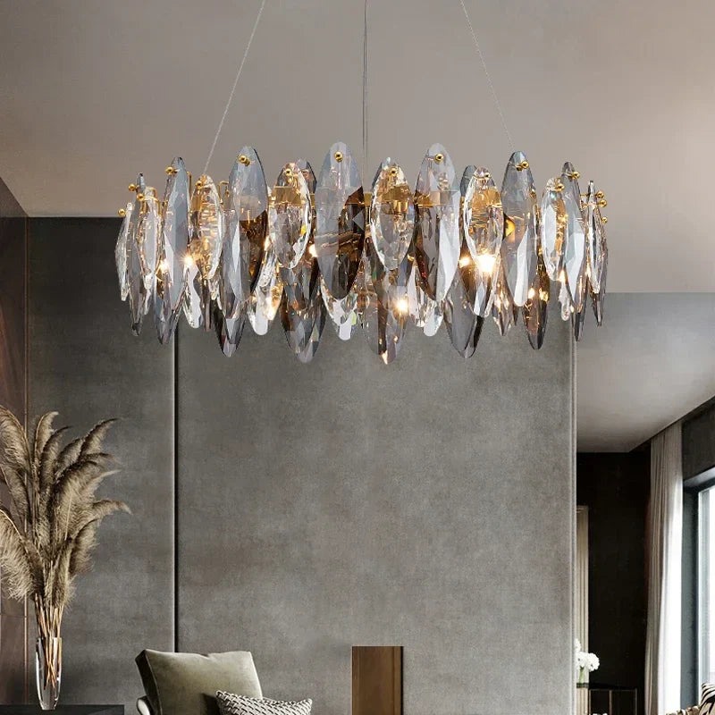 Crystal Ceiling Chandelier: Modern Luxury E14 Lighting Fixture for Home Decor