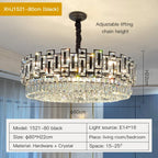 Crystal Chandelier: Modern Elegant Lighting for Living Room, Bedroom, Kitchen