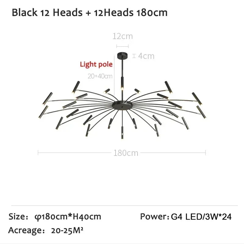 Minimalist LED Ceiling Chandelier for Living Dining Room Decor