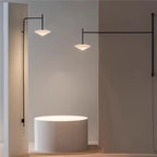 LED Glass Art Wall Lamp with Long Rocker Arm for Living Room and Studio