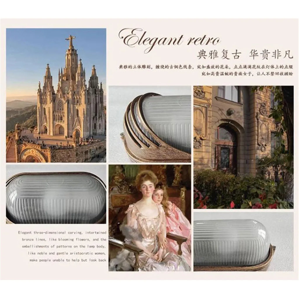 Outdoor Wall Sconces Light Fixtures: Grid Oval with Frosted Glass for Porch Patio.