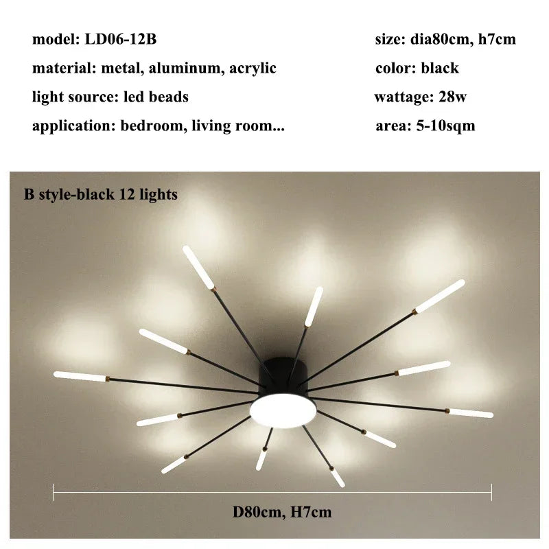 Modern LED Ceiling Chandelier for Home Lighting and Bedroom Luster