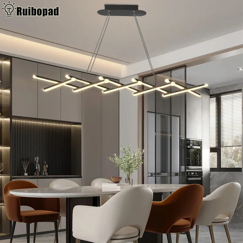 Modern Dimmable LED Chandelier for Long Dining Table, Kitchen, Bar - Pendant Lights