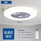 Modern Black 56cm Round Ceiling Fan with LED Light and Remote Control