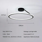 Modern Round LED Ceiling Chandelier Aluminum Dimmable Bedroom Light