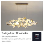 Ginkgo Leaf Chandelier: Elegant Nordic Art Luxury for Dining Room, Bedroom, Living Room