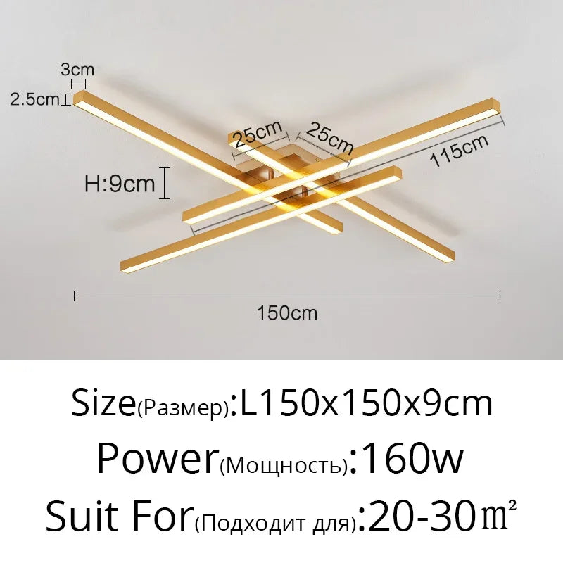 Modern Minimalist LED Ceiling Strip Lights for Living Room, Kitchen, Bedroom