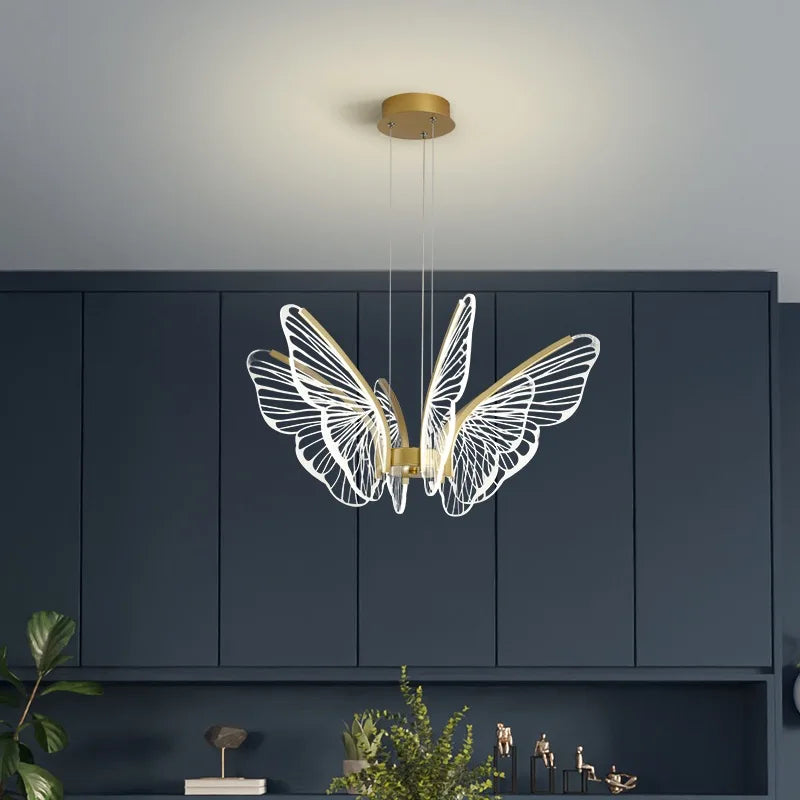 Modern LED Butterfly Chandelier: Elegant Lighting Fixture for Home Decor and Ambiance