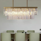 Nordic Crystal Kitchen Island Chandelier - Luxury Rectangle Pendant Light