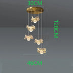 Butterfly LED Chandelier Copper Pendant Light for Bedroom Living Room Decoration