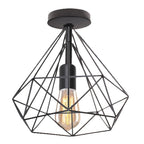 Retro LED Ceiling Light: Industrial Vintage Fixture for Bedroom, Porch, Aisle - E27 Metal Cage