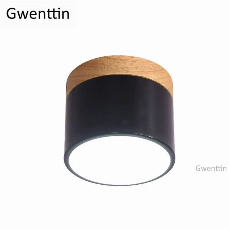 Wood Ceiling Light: Modern Nordic Kitchen Living Room LED Spotlight Fixture