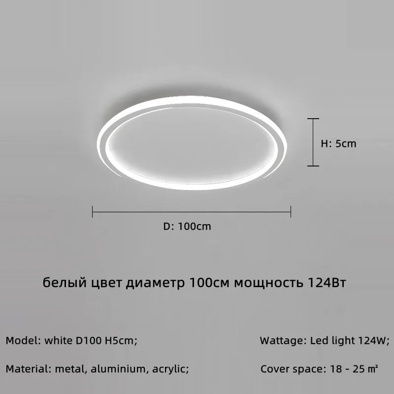 Modern Round Iron LED Ceiling Light for Bedroom, Foyer, and Study